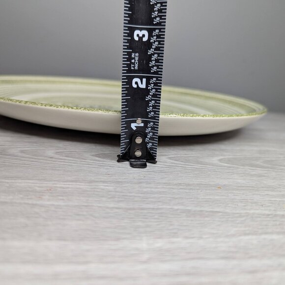 Vintage Max Schonfeld El Verde Casual Ironstone Green & White 12" Round Platter - Picture 12 of 12